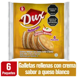 Dux Galletas Tipo Sándwich con Crema Sabor a Queso Blanco