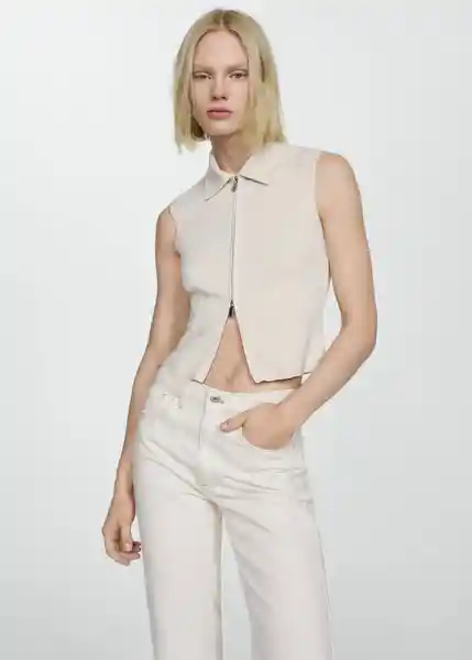 Jean Matilda Offwhite Talla 34 Mujer Mango