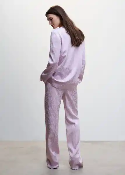 Pantalón Topete Malva Talla 36 Mujer Mango