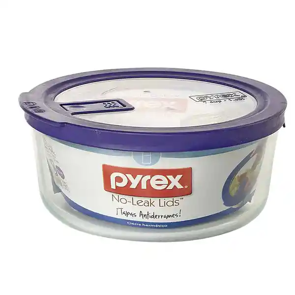 Pyrex Bowl Redondo Tapa Morada no Leak 1.65 L