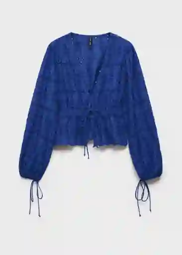 Blusa Zelda Azul Talla S Mujer Mango