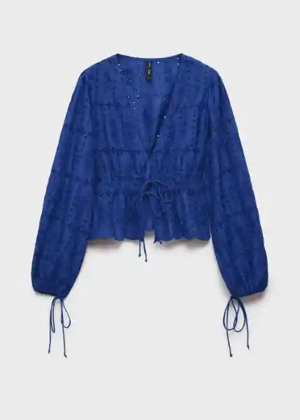 Blusa Zelda Azul Talla S Mujer Mango