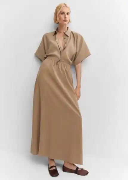 Falda Toffu-A Camel Talla L Mujer Mango