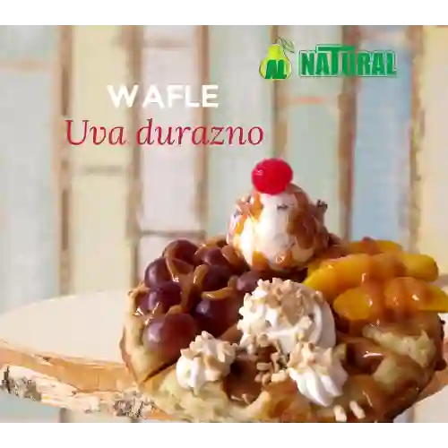 Waffle Durazno Uvas