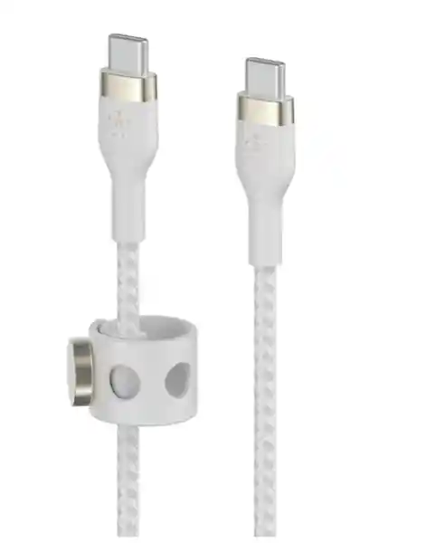 Belkin Cable Pro Flex USB-C a USB-C Con Correa Blanco 2 m