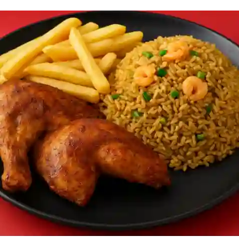 Arroz + francesa + 1/2 pollo