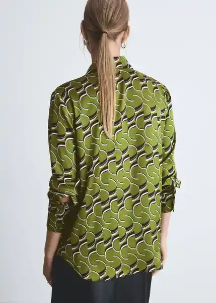 Camisa Robi Verde Talla S Mujer Mango