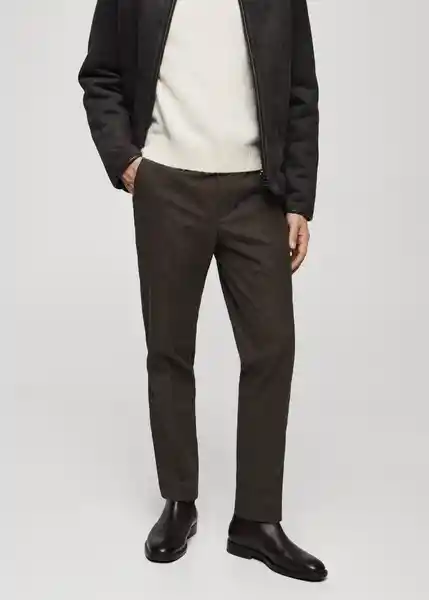 Pantalón Brest Marrón Talla 40 Hombre Mango