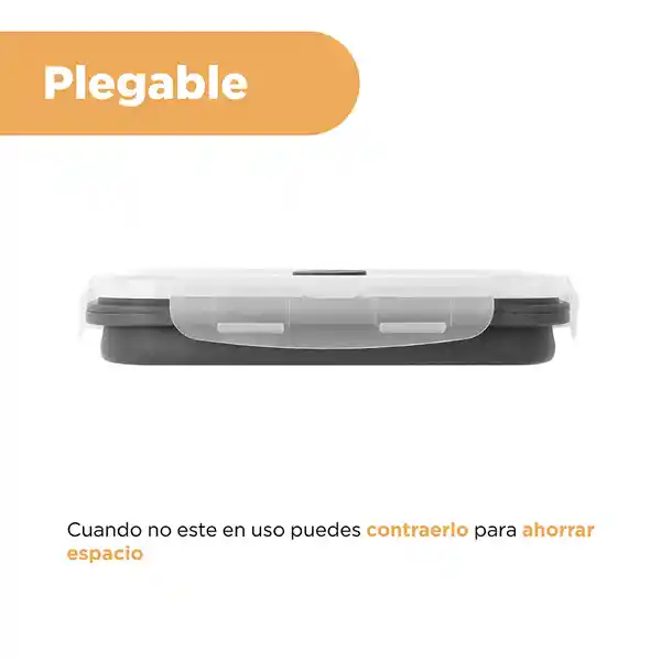 Contenedor de Alimentos Silicona Serie Silver Grey Negro Miniso