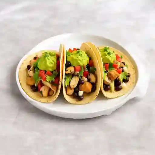 Tacos De Pollo Con Champinones X3