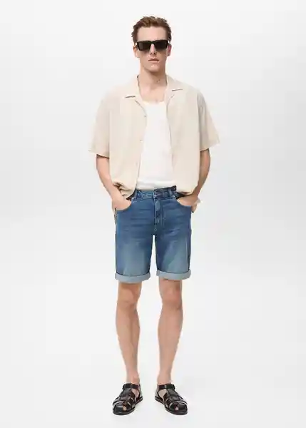 Bermuda Rock Tejano Oscuro Talla 42 Hombre Mango