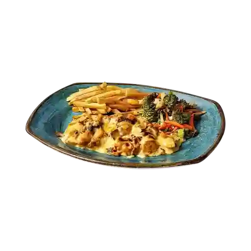 Pollo en salsa de champiñones