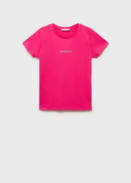 Camiseta Mango Log-H Fucsia Talla L Mujer Mango