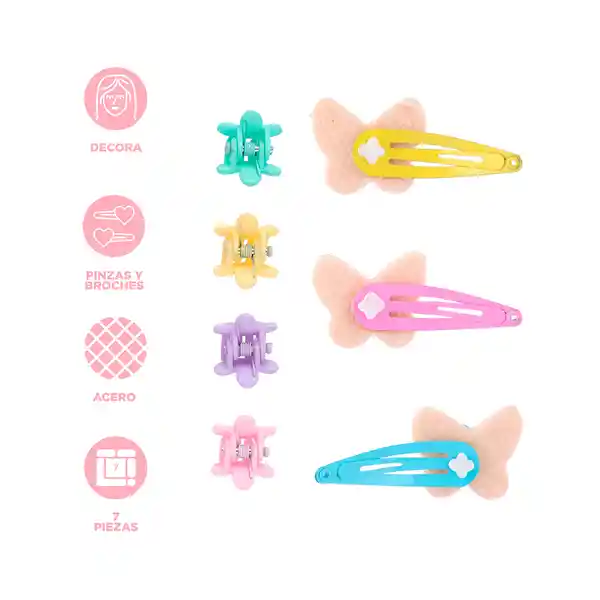 Set de Accesorios Para Cabello Serie Colorful Butterfly Miniso