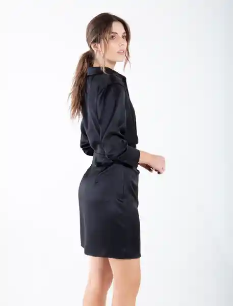 Vestido Corto De Manga Larga Negro Talla S Mujer Naf Naf