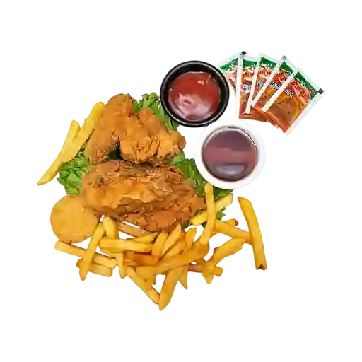 1/4 de Pollo Broaster + Papas Al Vapor