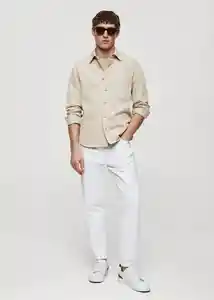 Camisa Jay Beige Talla M Hombre Mango