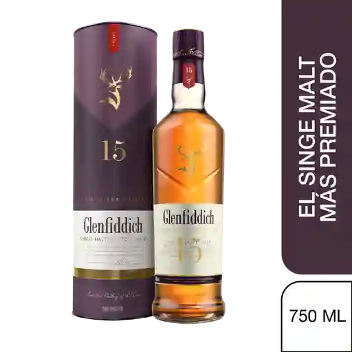 Glenfiddich Whisky 15 Años Single Malt 750 Ml