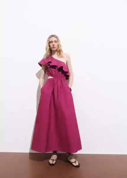 Vestido Cuty Fucsia Talla S Mujer Mango