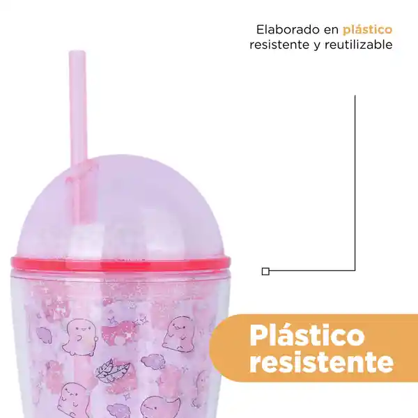 Vaso de Plástico de de Doble Pared Axolotl Story 435 mL Miniso