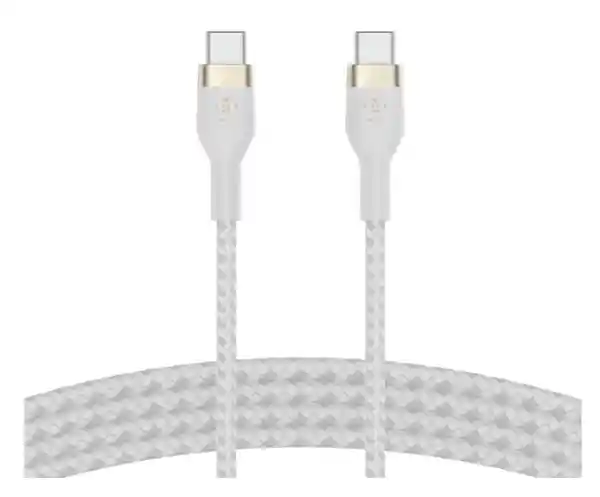 Belkin Cable Pro Flex USB-C a USB-C Con Correa Blanco 2 m