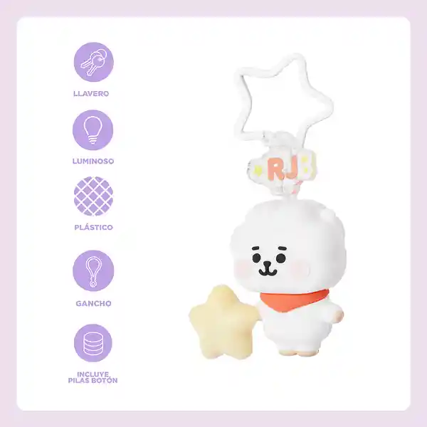 Llavero Luminoso Led  Baby rj Serie Bt21 Miniso