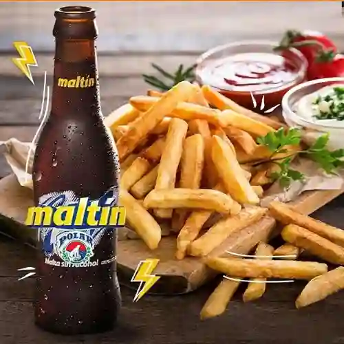 Combo Maltín Polar 350ml + Papas