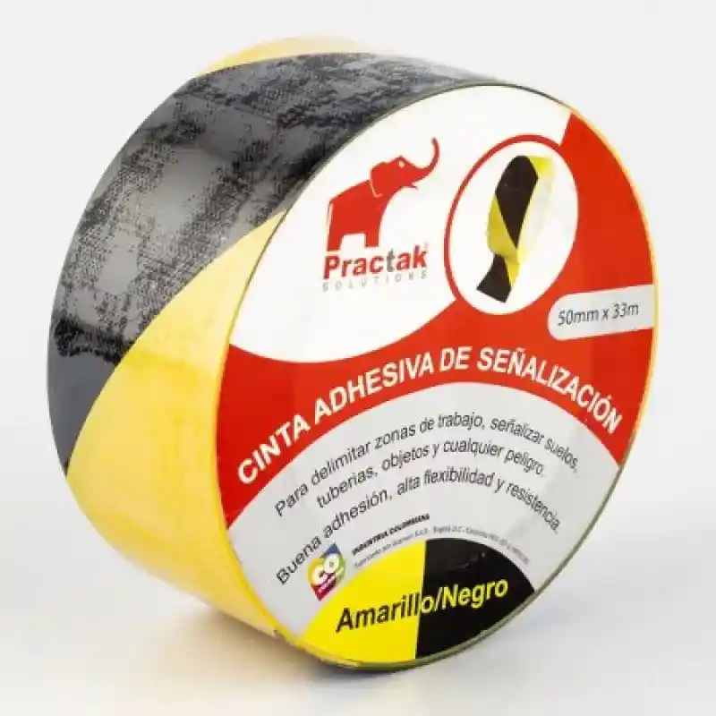 Practak Cinta Señalización Negro/Amarillo 33 m 218500001