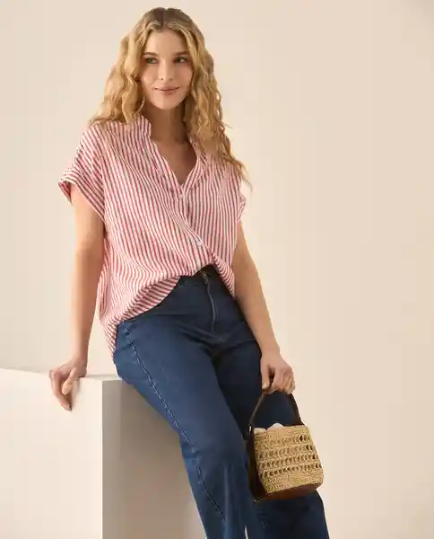 Camisa Rojo Tango Oscuro Talla XL 613G053 Esprit