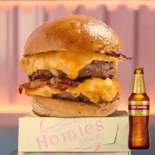 Combo Doble Colby Jack Burger + Club Col. Dorada Bot. 330ml