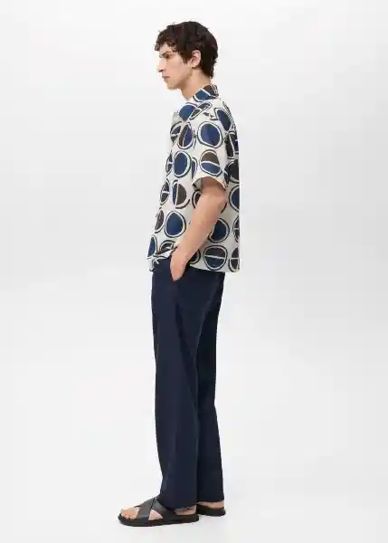 Camisa Begur Blanco Talla M Hombre Mango