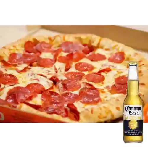 Combo Pizza de Pepperoni Personal + Corona Bot. 355ml