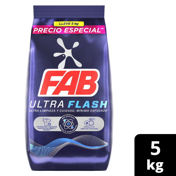 Fab Detergente en Polvo Ultra Flash 5 kg