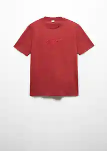 Camiseta Logohe-H Rojo Talla M Hombre Mango