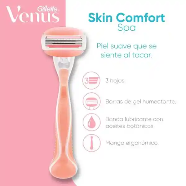 GILLETTE Venus Spa Cuchilla de Afeitar Mujer Máquina de Afeitar Depilación Corporal con barras Humectantes 1 Ud