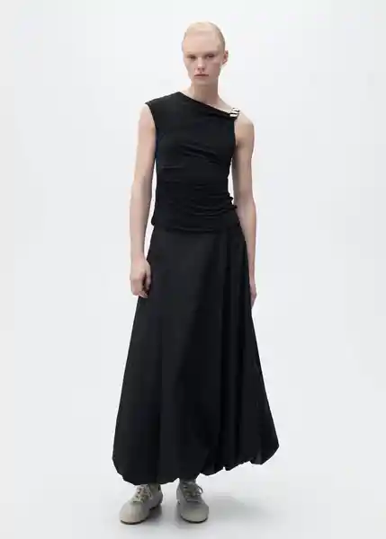 Top Meli Negro Talla M Mujer Mango
