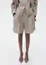 Bermuda Vivían Topo Talla 36 Mujer Mango