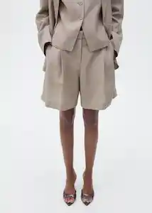 Bermuda Vivían Topo Talla 36 Mujer Mango
