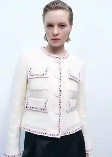 Chaqueta Fresnat Crudo Talla L Mujer Mango