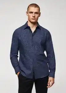 Camisa Lagnes Navy Talla M Hombre Mango