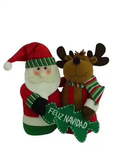 Grand Muñeco Navideño Santa And Moose