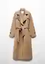 Abrigo Verdi Camel Talla XS Mujer Mango