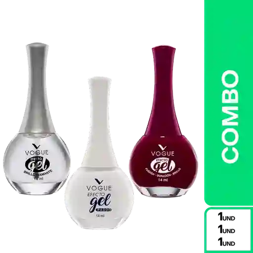 Combo Vogue Efecto Gel Tono Voluntad + Paz + Brillo Diamante