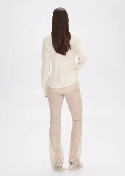 Pantalón Picasso Beige Talla 38 Mujer Mango