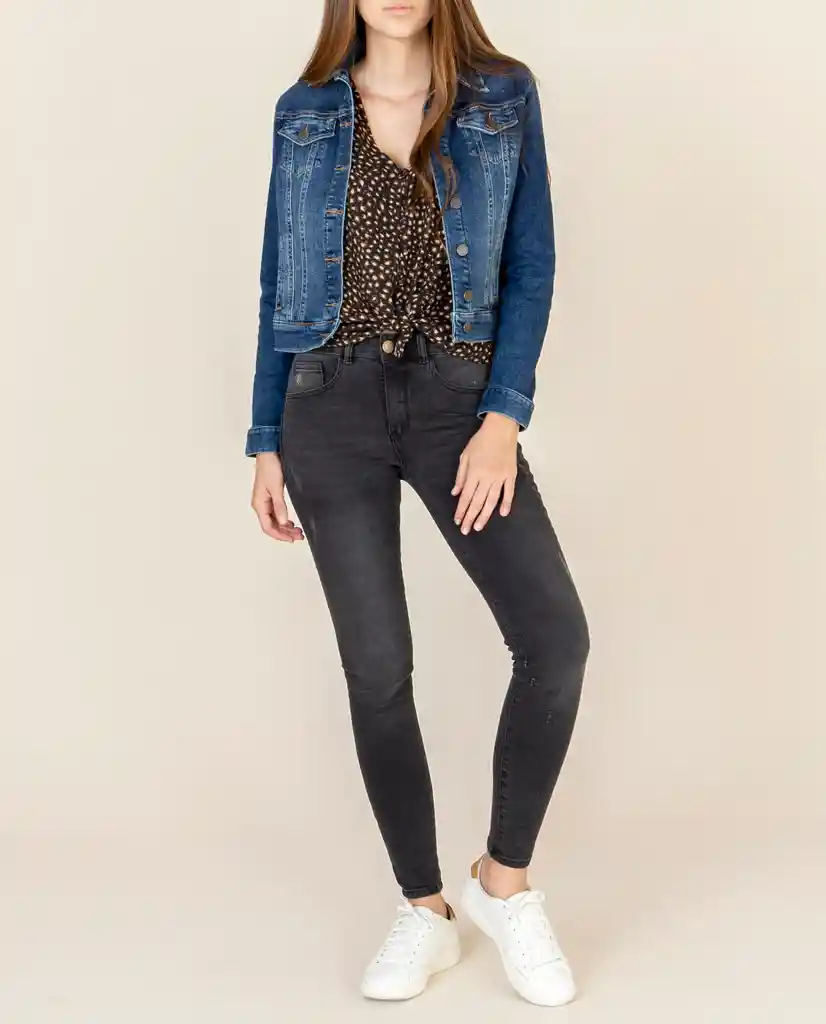 chaqueta indigo eliette azul indigo medio mujer Naf-Naf