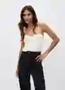 Jeans Fluido Tejano Negro Talla 42 Mujer Mango