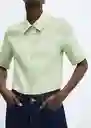 Camisa Mia-W Verde Pastel Talla XS Mujer Mango