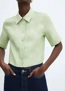 Camisa Mia-W Verde Pastel Talla XS Mujer Mango