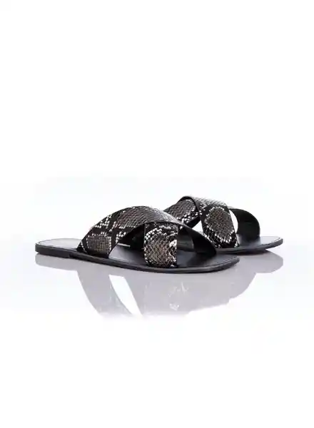 Sandalias Mujer Flat Cruzada Negro Talla 36 Arkitect