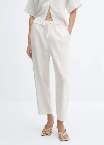 Pantalón Mogambo-W Offwhite Talla XL Mujer Mango